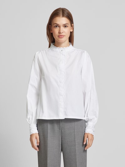 Neo Noir Blouse met opstaande kraag, model 'Ema' Wit - 4