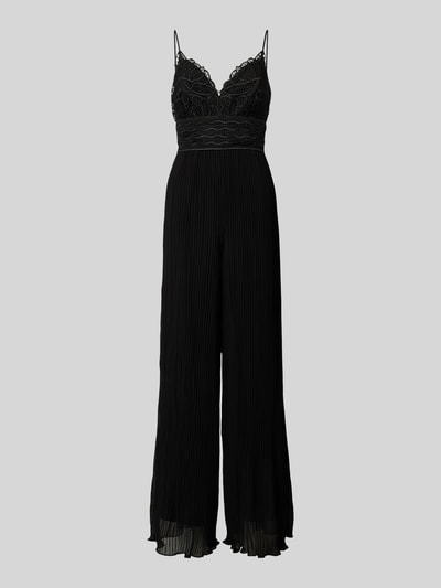 Guess Jumpsuit mit Plisseefalten und Spitzenbesatz Black 2