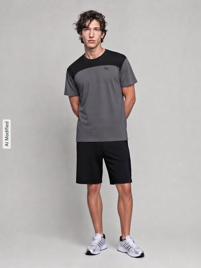 PUMA Performance Regular Fit T-Shirt mit DryCell Technology Modell 'PUMATECH Essentials Tee' Anthrazit 1