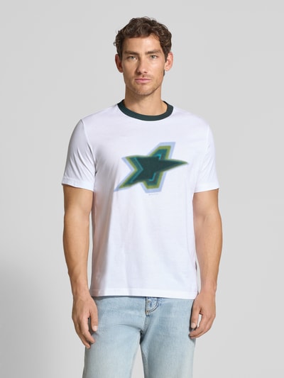 PAUL SMITH T-Shirt mit geripptem Rundhalsausschnitt Weiss 4