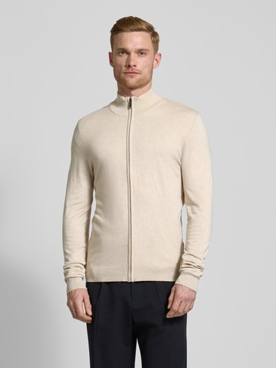 MCNEAL Regular Fit Strickjacke mit Stehkragen Beige Melange 4