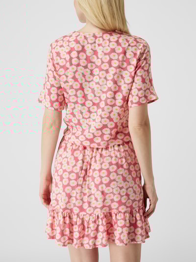 Pieces Blouse met knoopdetail, model 'Nya' Roze - 5