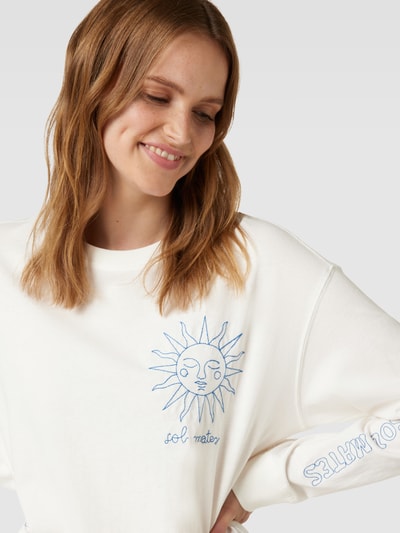 Jake*s Casual Longsleeve aus Baumwolle mit Statement-Stitching Offwhite 3