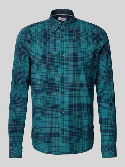 s.Oliver RED LABEL Regular Fit Freizeithemd aus Baumwollstretch mit Button-Down-Kragen Petrol 2