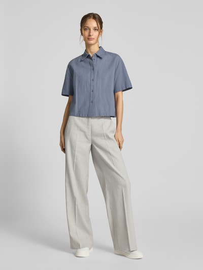 JAKE*S STUDIO WOMAN Korte blouse met kentkraag Jeansblauw - 1