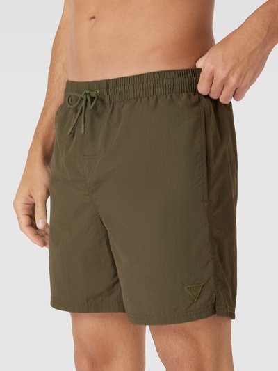 Guess Badehose mit Label-Details Oliv 3