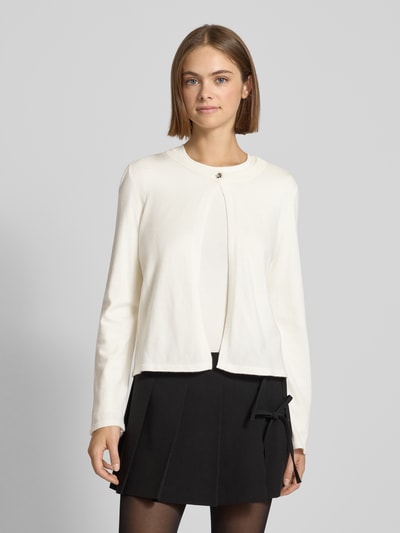 Pieces Regular Fit Strickjacke aus Viskose-Mix Modell 'ORINA' Offwhite 4