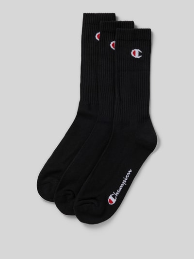 Produktfoto, Skarpety z mieszanki bawełny i elastanu, jednokolorowe, prążkowany ściągacz, detal z logo, zestaw 3 szt., Crew Socks od Champion
