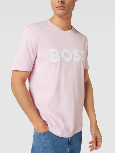 BOSS T-Shirt mit Label-Stitching-Applikation Modell 'Tiburt' Pink 3