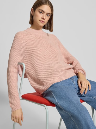 Only Comfort fit gebreide pullover met ronde hals en kraag, model 'JESS' Rosé - 3
