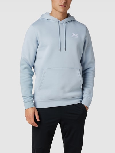 Under Armour Hoodie met labelstitching, model 'UA Essential' Rookblauw - 4