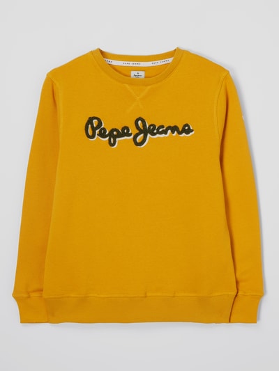 Pepe Jeans Sweatshirt mit Logo-Stickerei  Senfgelb 1