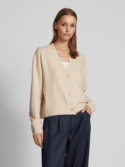 TOMMY HILFIGER Gebreid jack met V-hals en wol Beige - 4