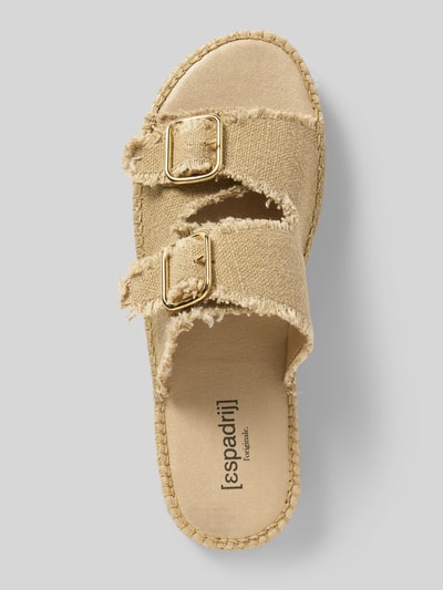 Espadrij Slippers met franjes, model 'CLAQUETTE' Beige - 3