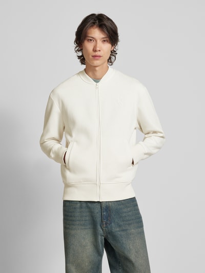 Calvin Klein Jeans Sweatjack met labelpatch, model 'APPLIQUE' Offwhite - 4