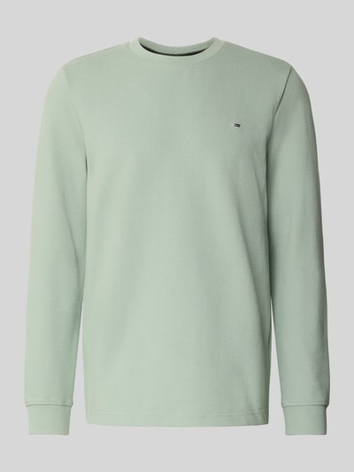 Christian Berg Men Pullover met labelpatch Rietgroen - 2