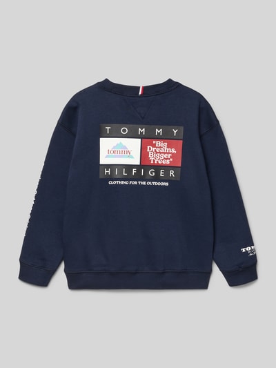 Tommy Hilfiger Kids Regular fit sweatshirt van katoenmix  Marineblauw - 3