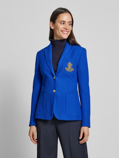 Lauren Ralph Lauren Blazer met opgestikte zakken, model 'ANFISA' Koningsblauw - 4