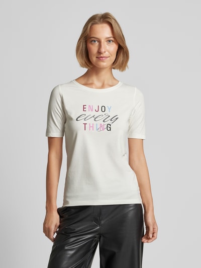 s.Oliver RED LABEL T-Shirt mit Statement-Print Modell 'Enjoy' Offwhite 4