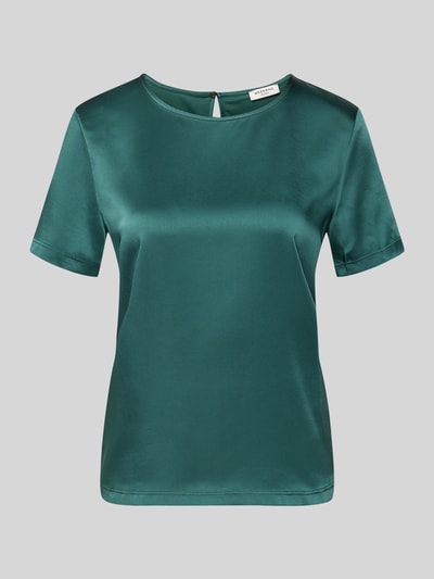 Produktfoto, Regular Fit T-Shirt aus Satin Modell 'GILBERT' von Weekend Max Mara in glänzendem Grün, glatte Oberfläche, Rundhals, Kurzarm