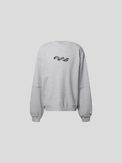 Preach Oversized Sweatshirt mit Label-Stitching Mittelgrau Melange 2