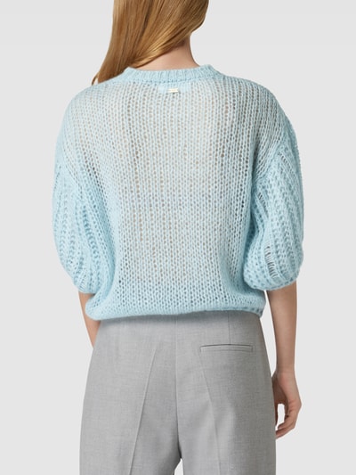 POM Amsterdam Sweter z dzianiny z rękawem o dł. 3/4 model ‘Dreamy’ Jasnoniebieski 5