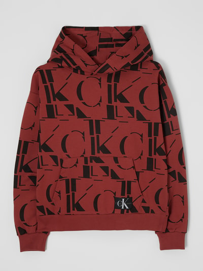 Calvin Klein Jeans Hoodie met logo-applicatie  Terracotta - 1