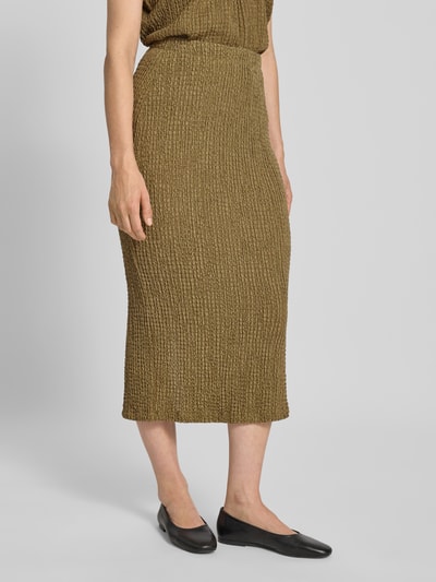 Christian Berg Woman Midirock mit elastischem Bund Khaki 4
