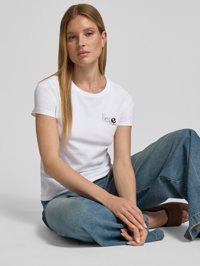 BOSS Orange regular fit T-shirt van puur katoen model 'E_ELOVE_5' Wit - 3