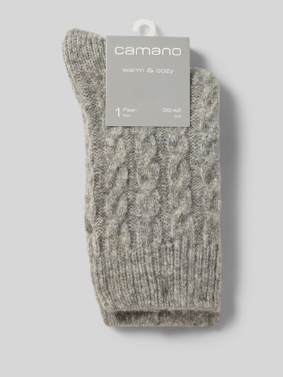 camano Sokken met kabelpatroon Lichtgrijs - 3