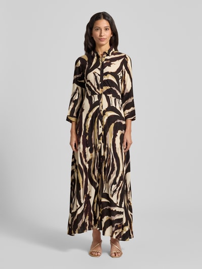 YAS Maxikleid mit Knopfleiste Modell 'SAVANNA' Beige 4