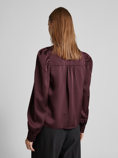 Neo Noir Regular Fit Bluse mit V-Ausschnitt Modell 'Rosslyn' Bordeaux 5