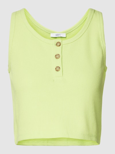 Jake*s Casual Crop Top mit kurzer Knopfleiste Hellgruen 2