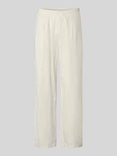 REVIEW Straight Leg Bundfaltenhose mit elastischem Bund Ecru 2