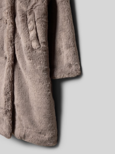 s.Oliver RED LABEL Regular fit lange jas van imitatiebont met platte kraag Middengrijs - 2