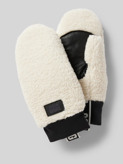 UGG Fäustlinge mit Label-Badge Modell 'UGGFLUFF MITTEN' Offwhite 1