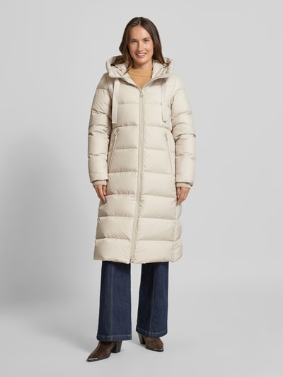 Marc O'Polo Płaszcz puchowy o kroju regular fit z kapturem Kamienny 4