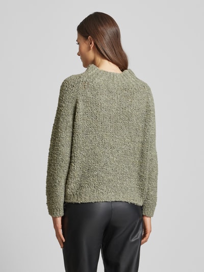 ZABAIONE Strickpullover mit gerippten Abschlüssen Khaki 5