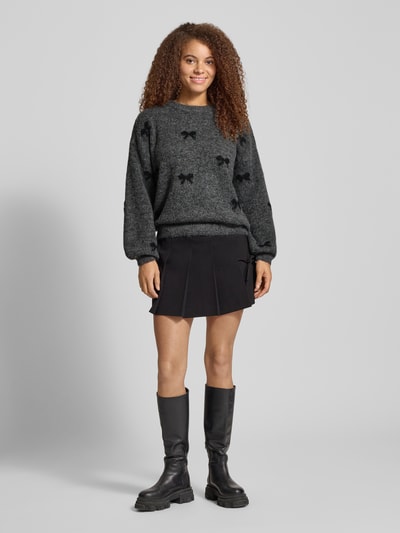 Only Relaxed fit gebreide pullover met wol, model 'BRUNHILDA LIFE' Antraciet - 1