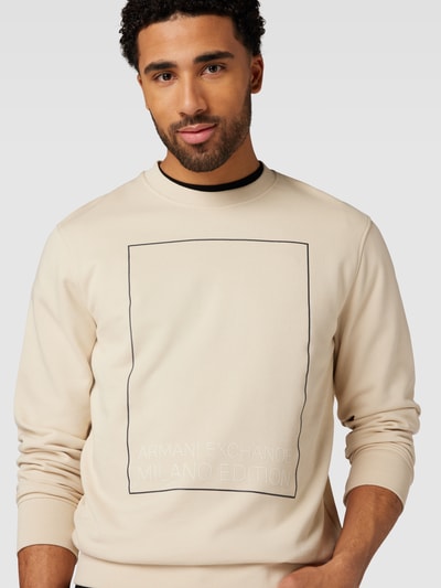 ARMANI EXCHANGE Sweatshirt mit Label-Print Beige 3