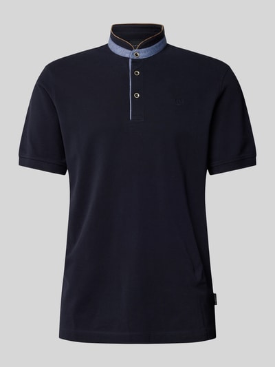 bugatti Regular Fit Poloshirt mit Stehkragen Marine 1