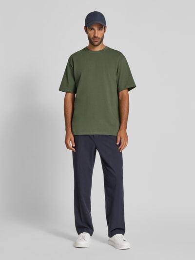 Lindbergh Oversized T-Shirt mit Rundhalsausschnitt Oliv 1