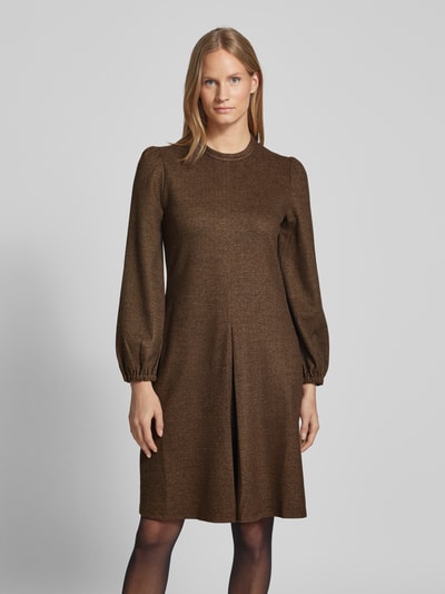 Weekend Max Mara Knielanges Kleid mit geripptem Rundhalsausschnitt Modell 'CANARD' Mittelgrau 4