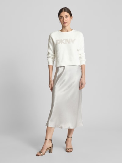 DKNY Strickpullover mit Label-Print Offwhite 1