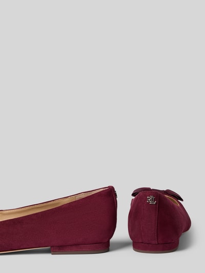 Lauren Ralph Lauren Ballerinas aus Leder mit Schleifen-Applikation Modell 'LONDYN' Dunkelrot 2
