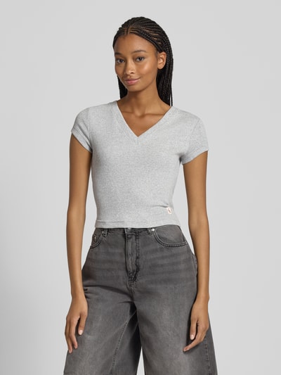 Calvin Klein Jeans T-shirt met labeldetail Lichtgrijs gemêleerd - 4