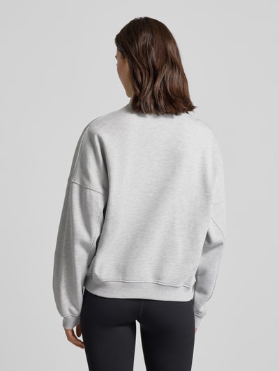 AIMN Sweatshirt met labelstitching, model 'Varsity' Lichtgrijs gemêleerd - 5