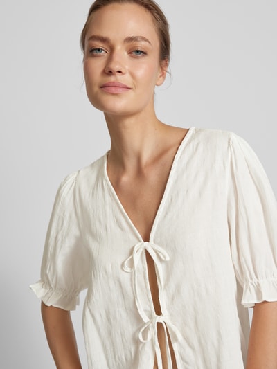 Sisters Point Blouse met ballonmouwen, model 'ENILA' Wit - 3