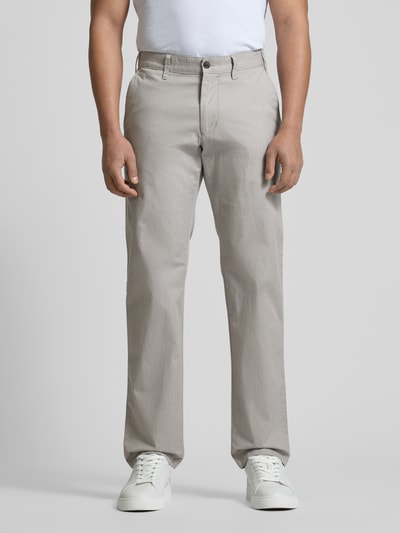 Christian Berg Men Regular Fit Chino mit Strukturmuster Mittelgrau 4