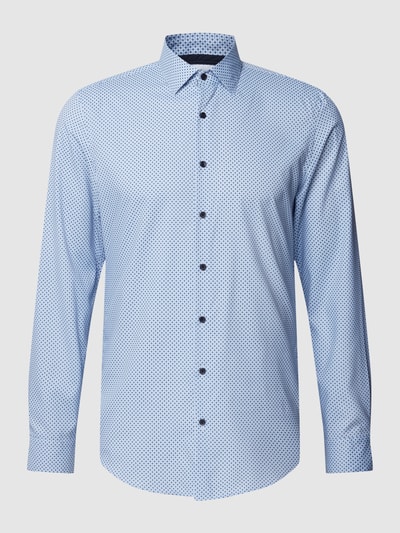 Jake*s Slim Fit Slim Fit Business-Hemd mit Allover-Muster Bleu 2